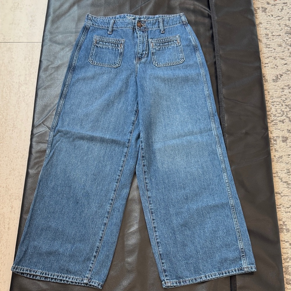 Old Navy Wide-Leg High Rise Blue Jeans